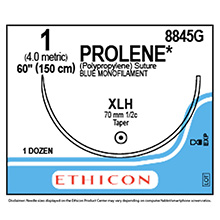 ETHICON Suture, PROLENE, Taper Point, XLH, 24", Size 1. MFID: 8845G