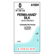ETHICON Suture, PERMA-HAND, SUTUPAK Pre-Cut Sutures in Labyrinth Package, 6-18", Size 0. MFID: A186H