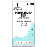 ETHICON Suture, PERMA-HAND, SUTUPAK Pre-Cut Sutures in Labyrinth Package, 6-18", Size 1. MFID: A187H