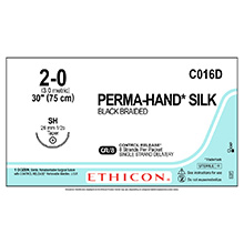 ETHICON Suture, PERMA-HAND, Taper Point, SH, 8-30", Size 2-0. MFID: C016D