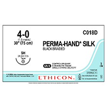 ETHICON Suture, PERMA-HAND, Taper Point, SH, 8-30", Size 4-0. MFID: C018D