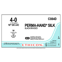ETHICON Suture, PERMA-HAND, Taper Point, TF, 8-18", Size 4-0. MFID: C084D