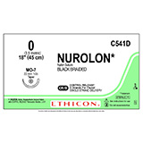 ETHICON Suture, NUROLON, Taper Point, MO-7, 8-18", Size 0. MFID: C541D