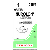 ETHICON Suture, NUROLON, Reverse Cutting, OS-8, 3-18", Size 1, 2 dozens. MFID: C595T
