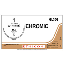 ETHICON Suture, Surgical Gut - Chromic, Taper Point, TP-1, 27", Size 1. MFID: GL30G