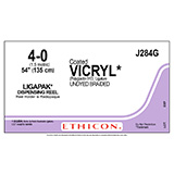 ETHICON Suture, Coated VICRYL, LIGAPAK Ligating Reel, 54", Size 4-0. MFID: J284G