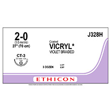ETHICON Suture, Coated VICRYL, Taper Point, CT-3, 27", Size 2-0. MFID: J328H