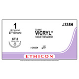 ETHICON Suture, Coated VICRYL, Taper Point, CT-2, 27", Size 1. MFID: J335H (USA ONLY)