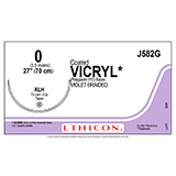 ETHICON Suture, Coated VICRYL, Taper Point, XLH, 27", Size 0. MFID: J582G
