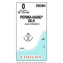 ETHICON Suture, PERMA-HAND, Taper Point, SH, 18", Size 0. MFID: K834H