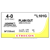 ETHICON Suture, Surgical Gut - Plain, LIGAPAK Dispensing Reel, 54", Size 4-0. MFID: L101G