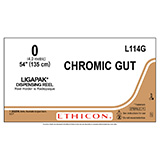 ETHICON Suture, Surgical Gut - Chromic, LIGAPAK Dispensing Reel, 54", Size 0. MFID: L114G