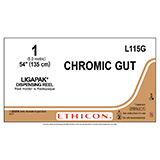 ETHICON Suture, Surgical Gut - Chromic, LIGAPAK Dispensing Reel, 54", Size 1. MFID: L115G