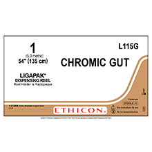 ETHICON Suture, Surgical Gut - Chromic, LIGAPAK Dispensing Reel, 54", Size 1. MFID: L115G