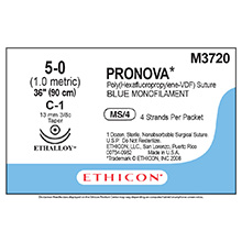 ETHICON Suture, PRONOVA, Taper Point, C-1 / C-1, 4-36", Size 5-0. MFID: M3720