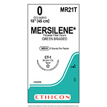 ETHICON Suture, MERSILENE, Taper Point, CT-1, 8-18", Size 0, 2 dozens. MFID: MR21T