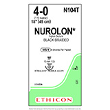 ETHICON Suture, NUROLON, Taper Point, TF, 8-18", Size 4-0, 2 dozens. MFID: N104T (USA ONLY)