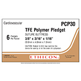 ETHICON TFE Polymer Pledget, Firm, 3/8" x 3/16" x 1/16", 6/pk, 36 pk/bx. MFID: PCP30