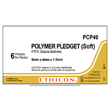 ETHICON TFE Polymer Pledgets (Soft) 3/8" x 3/16" x 1/16". MFID: PCP40