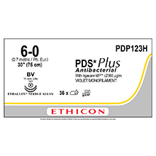 ETHICON Suture, PDS Plus, Taper Point, BV / BV, 30", Size 6-0. MFID: PDP123H