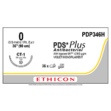ETHICON Suture, PDS Plus, Taper Point, CT-1, 36", Size 0. MFID: PDP346H