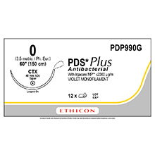 ETHICON Suture, PDS Plus, Taper Point, CTX, 36", Size 0. MFID: PDP990G