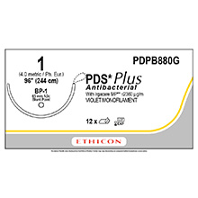 ETHICON Suture, PDS Plus, Blunt Point, BP-1, 48", Size 1. MFID: PDPB880G