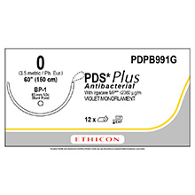 ETHICON Suture, PDS Plus, Blunt Point, BP-1, 60", Size 0. MFID: PDPB991G