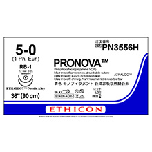 ETHICON Suture, PRONOVA POLY, Size 5-0, 36", Blue Monofilament, Needle RB-1 RB-1, Taper Point, 1/2 Circle, 3 dz/bx. MFID: PN3556H