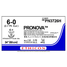 ETHICON Suture, PRONOVA POLY, Size 6-0, 24". Blue Monofilament, Needle C-1 C-1, Taper Point, 3/8 Circle, 3 dz/bx. MFID: PN3726H