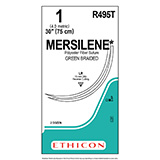 ETHICON Suture, MERSILENE, Reverse Cutting, LR / LR, 30", Size 1, 2 dozens. MFID: R495T