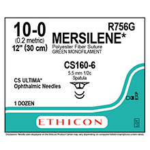 ETHICON Suture, MERSILENE, ULTIMA - Spatula, CS160-6 / CS160-6, 12", Size 10-0. MFID: R756G