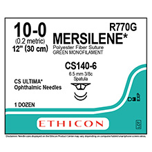 ETHICON Suture, MERSILENE, ULTIMA - Spatula, CS140-6 / CS140-6, 12", Size 10-0. MFID: R770G