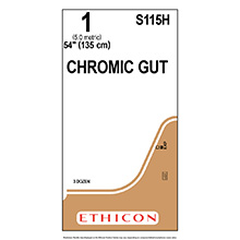 ETHICON Suture, Surgical Gut - Chromic, Standard & Short Length Sutures, 54", Size 1. MFID: S115H