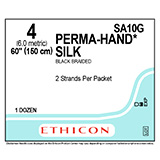 ETHICON Suture, PERMA-HAND, SUTUPAK Pre-Cut Sutures, 2-60", Size 4. MFID: SA10G