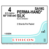 ETHICON Suture, PERMA-HAND, SUTUPAK Pre-Cut Sutures, 2-60", Size 4. MFID: SA10G (USA ONLY)