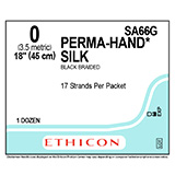 ETHICON Suture, PERMA-HAND, SUTUPAK Pre-Cut Sutures, 17-18", Size 0. MFID: SA66G (USA ONLY)