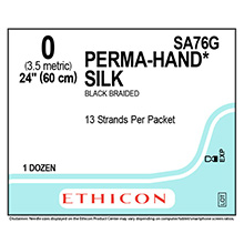 ETHICON Suture, PERMA-HAND, SUTUPAK Pre-Cut Sutures, 13-18", Size 0. MFID: SA76G