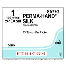 ETHICON Suture, PERMA-HAND, SUTUPAK Pre-Cut Sutures, 13-24", Size 1. MFID: SA77G