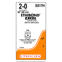 ETHICON Suture, ETHIBOND EXCEL, TAPERCUT, V-5 / V-5, 36", Size 2-0. MFID: SX17H