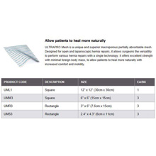 ETHICON ULTRAPRO Mesh, Flat Mesh; 3" x 6" (7.6cm x 15cm), 3/ Box. MFID: UMR3