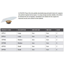 ETHICON ULTRAPRO Plug Medium Mesh Devices for Hernia Repair; Size: Anchor 4cm Rim 5cm. MFID: UPPM6