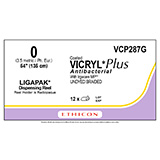 ETHICON Suture, Coated VICRYL Plus, LIGAPAK Ligating Reel, 54", Size 0. MFID: VCP287G