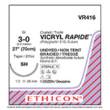 ETHICON Suture, VICRYL RAPIDE, Taper Point, SH, 27", Size 3-0. MFID: VR416