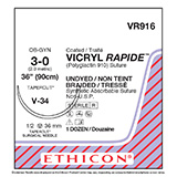 ETHICON Suture, VICRYL RAPIDE, TAPERCUT, V-34, 36", Size 3-0. MFID: VR916