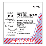 ETHICON Suture, VICRYL RAPIDE, TAPERCUT, V-34, 36", Size 2-0. MFID: VR917