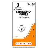 ETHICON Suture, ETHIBOND EXCEL, Taper Point, CT-2, 18", Size 0. MFID: X412H