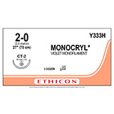 ETHICON Suture, MONOCRYL, Taper Point, CT-2, 27", Size 2-0. MFID: Y333H (USA ONLY)