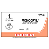 ETHICON Suture, MONOCRYL, Taper Point, CT-2, 27", Size 1. MFID: Y335H (USA ONLY)