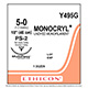 ETHICON Suture, MONOCRYL, Precision Point - Reverse Cutting, PS-2, 18", Size 5-0. MFID: Y495G